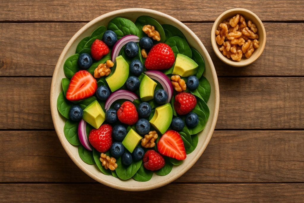 Colorful anti-inflammatory salad rich in omega-3s