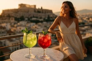 Καλοκαιρινό After-work aperitivo χωρίς hangover – δύο mocktails με βασιλικό σε rooftop με θέα την Ακρόπολη