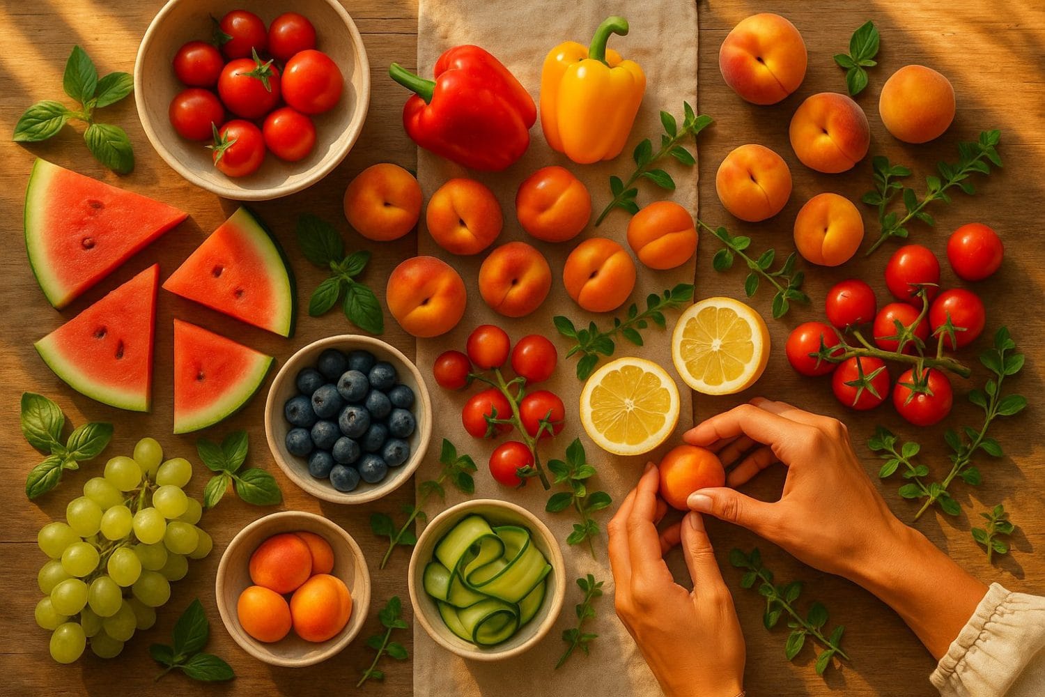 Τόνωση ανοσοποιητικού στο τέλος του καλοκαιριού – καρπούζι, βερίκοκα, ντοματίνια, λεμόνια, μύρτιλα και πιπεριές