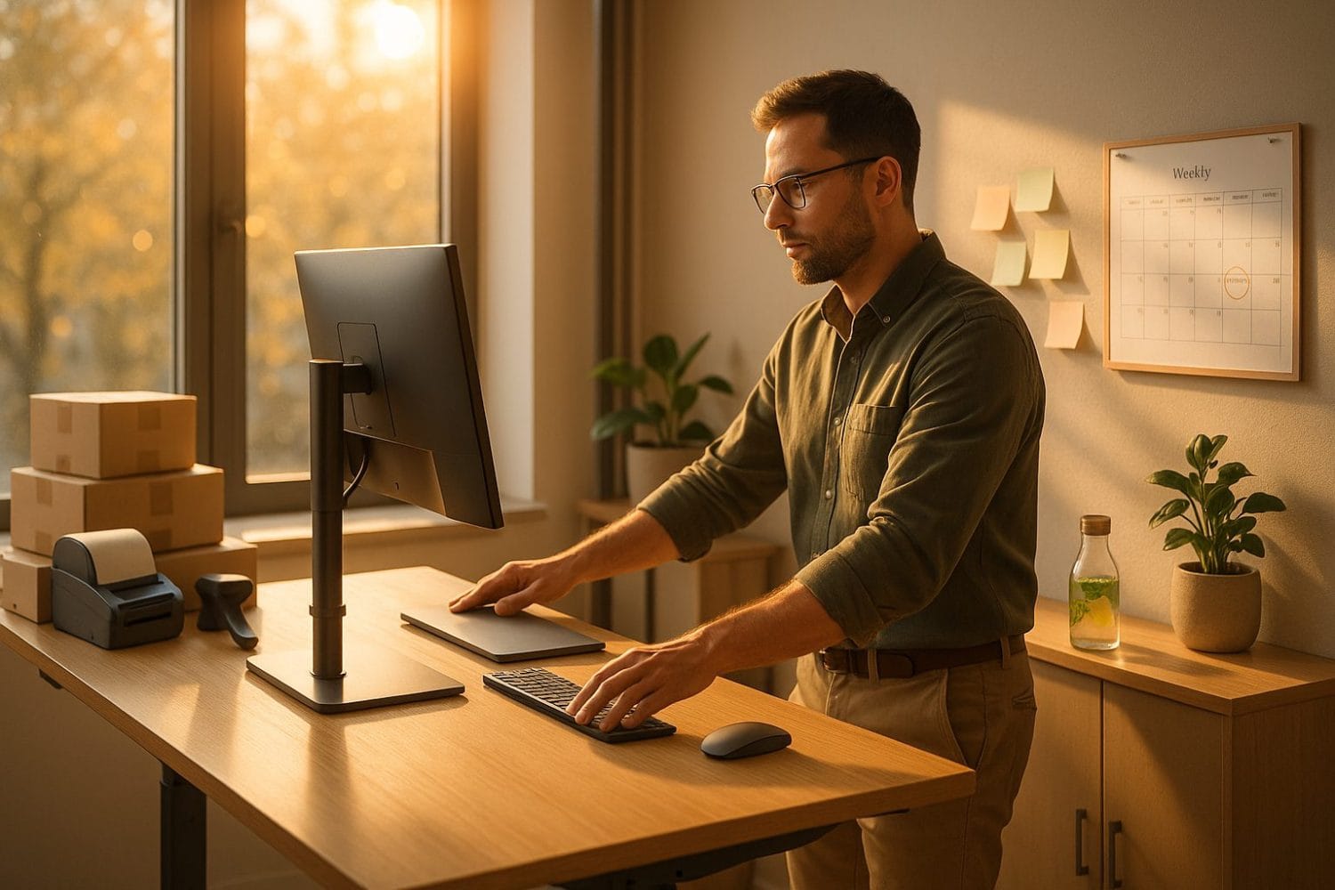 Prep για Black Friday projects — εργονομικό standing‑desk setup για μέση & μάτια